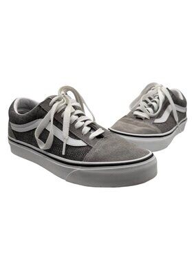 Vans Unisex Low Top Old Skool Gray White Suede Canvas Lace Up Sneakers‎ (5)